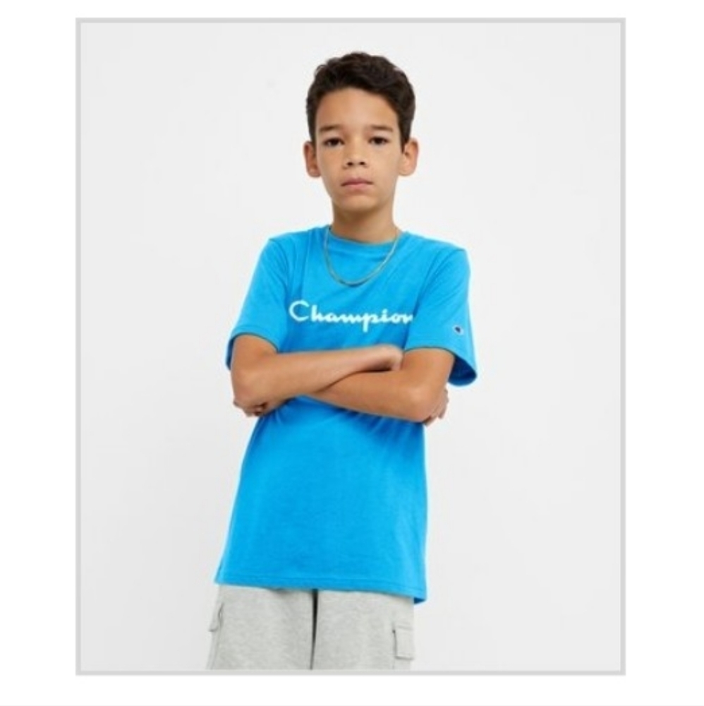 Champion Kids T Shirt Sz 10/12 Blue Brand New With Tags 100% cotton